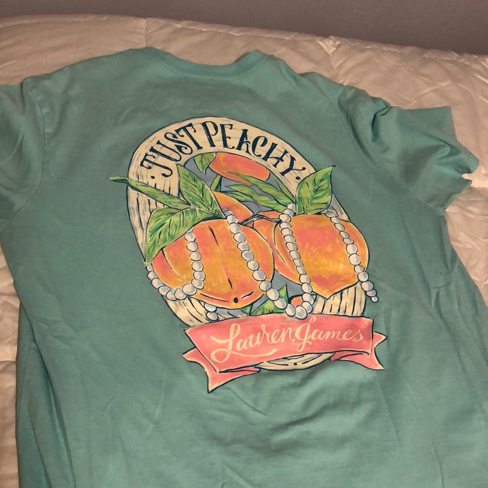 Just Peachy Lauren James pocket tee